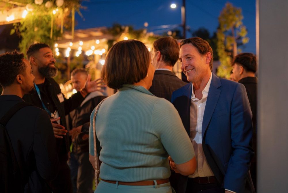 Article Banner Image - Heimpel (Right) at his event at Los Angeles Room & Board’s Dunamis House.